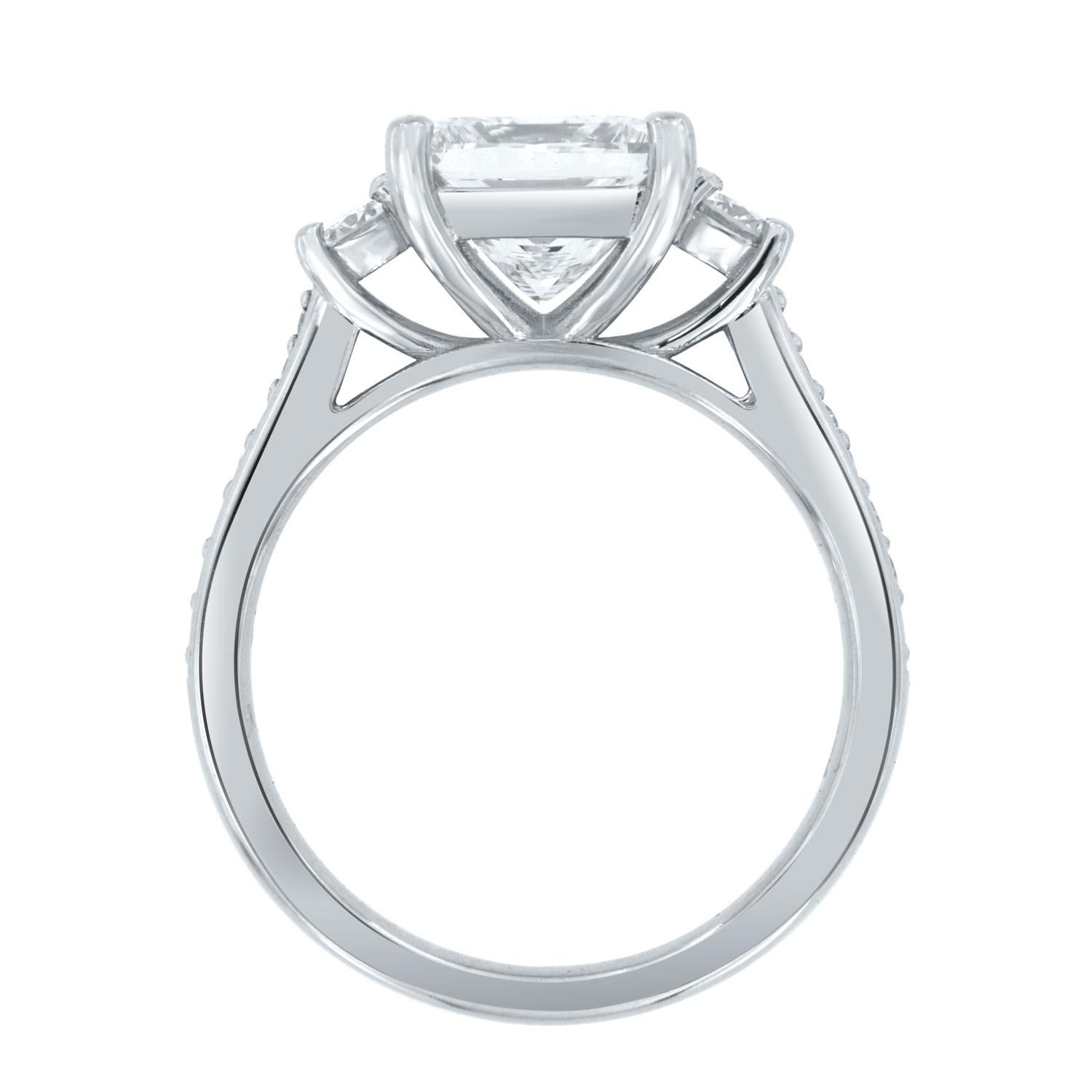 Platinum Princess Shape Diamond Ring, Center 2.01 GIA In New Condition In San Francisco, CA