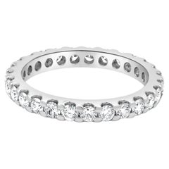 Bracelet d'éternité en platine à diamants ronds sertis clos