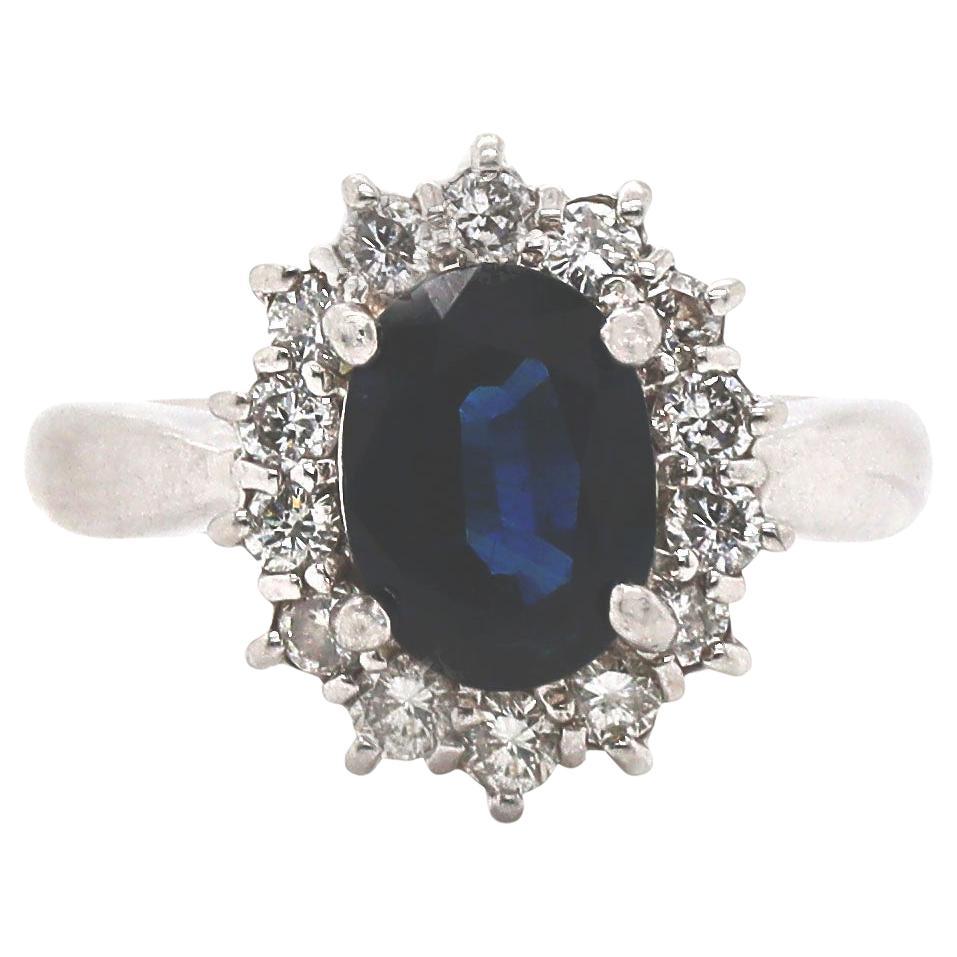 Platinum PT850 Sapphire and Diamond Ring