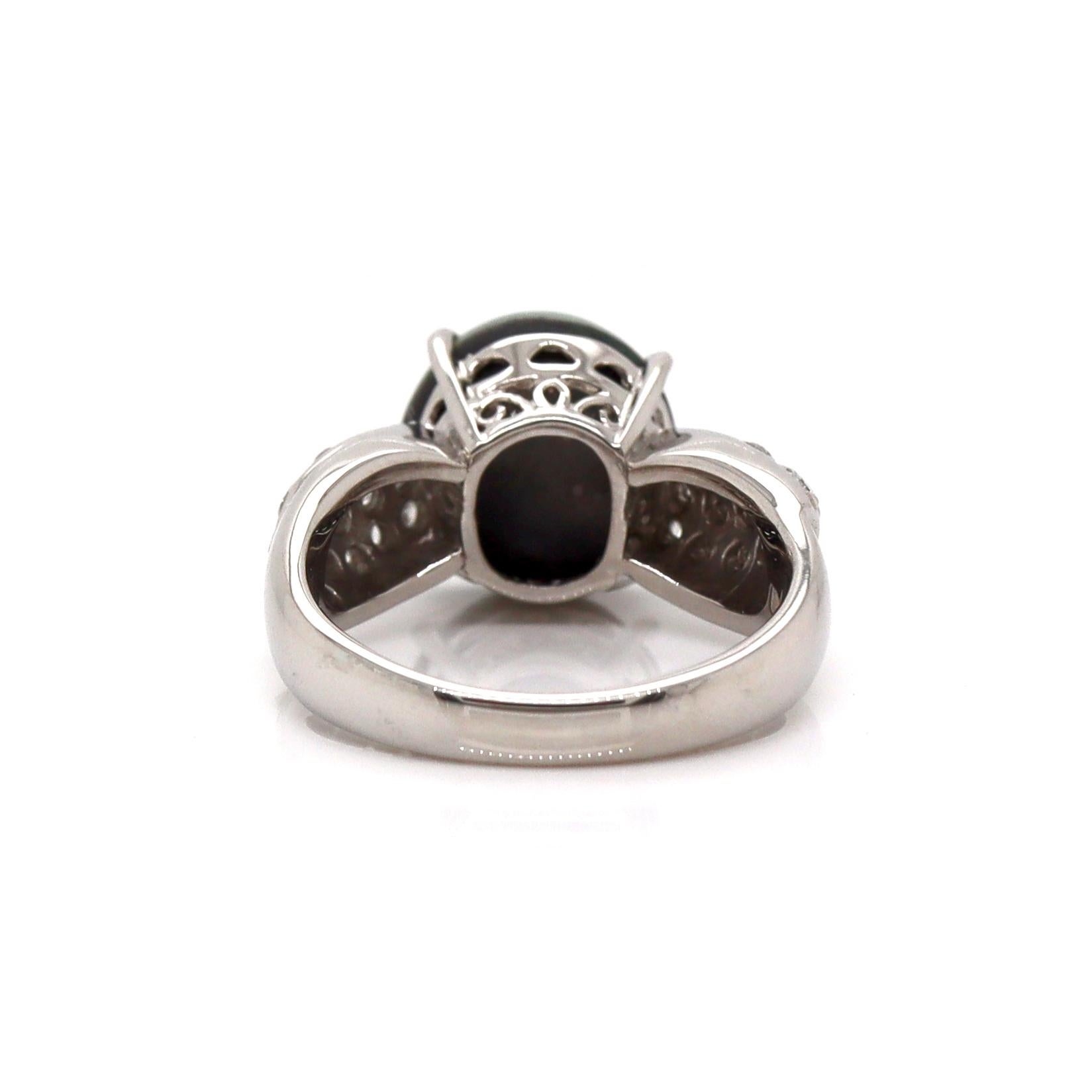 Platinum PT900 Australian Opal & Diamond Ring For Sale 1