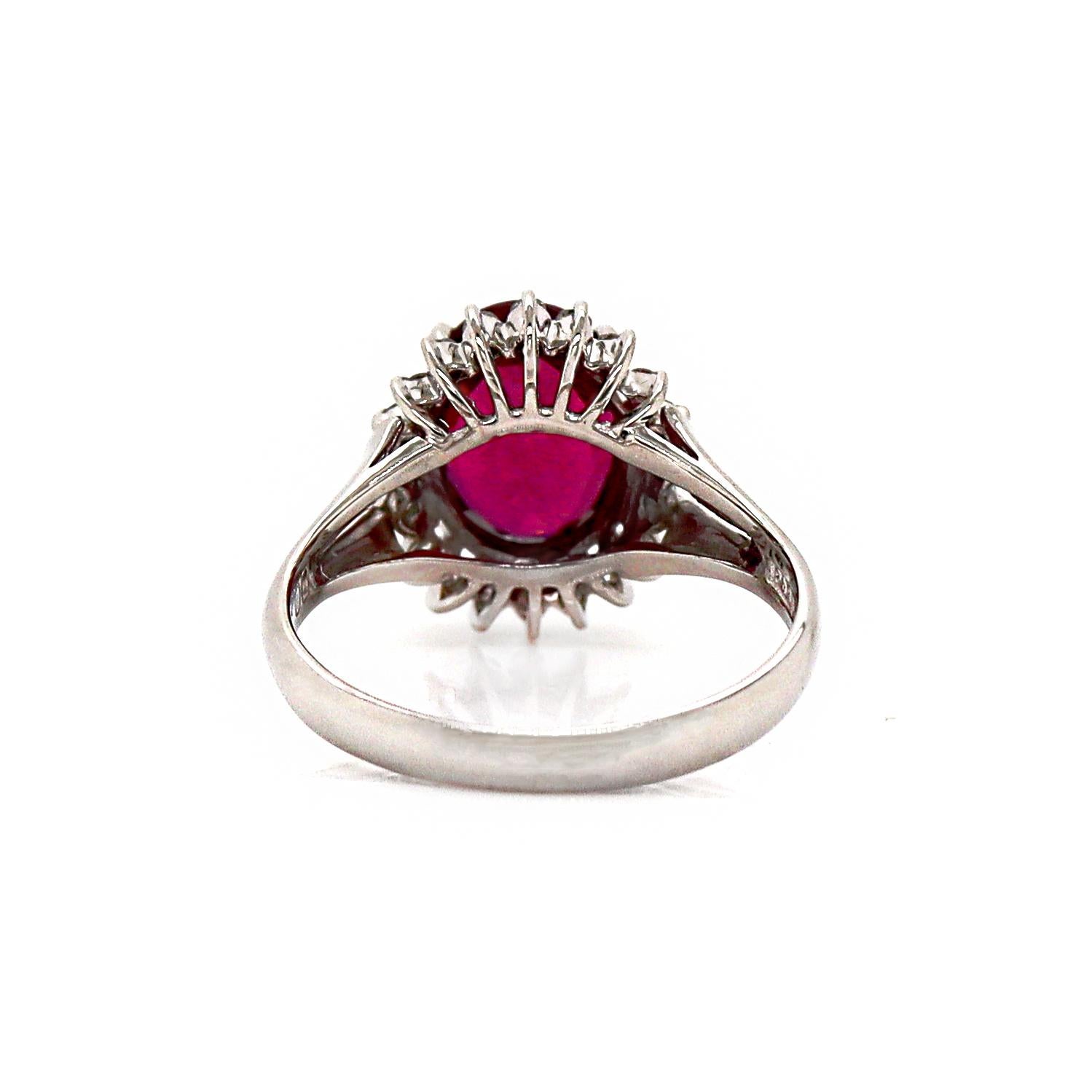 Women's Platinum PT900 Rhodolite Garnet And Diamond Dress Ring For Sale