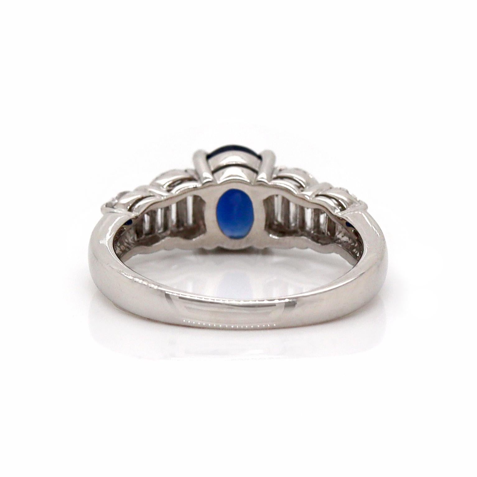 Women's or Men's Platinum Pt900 Sapphire and diamond dress ring For Sale
