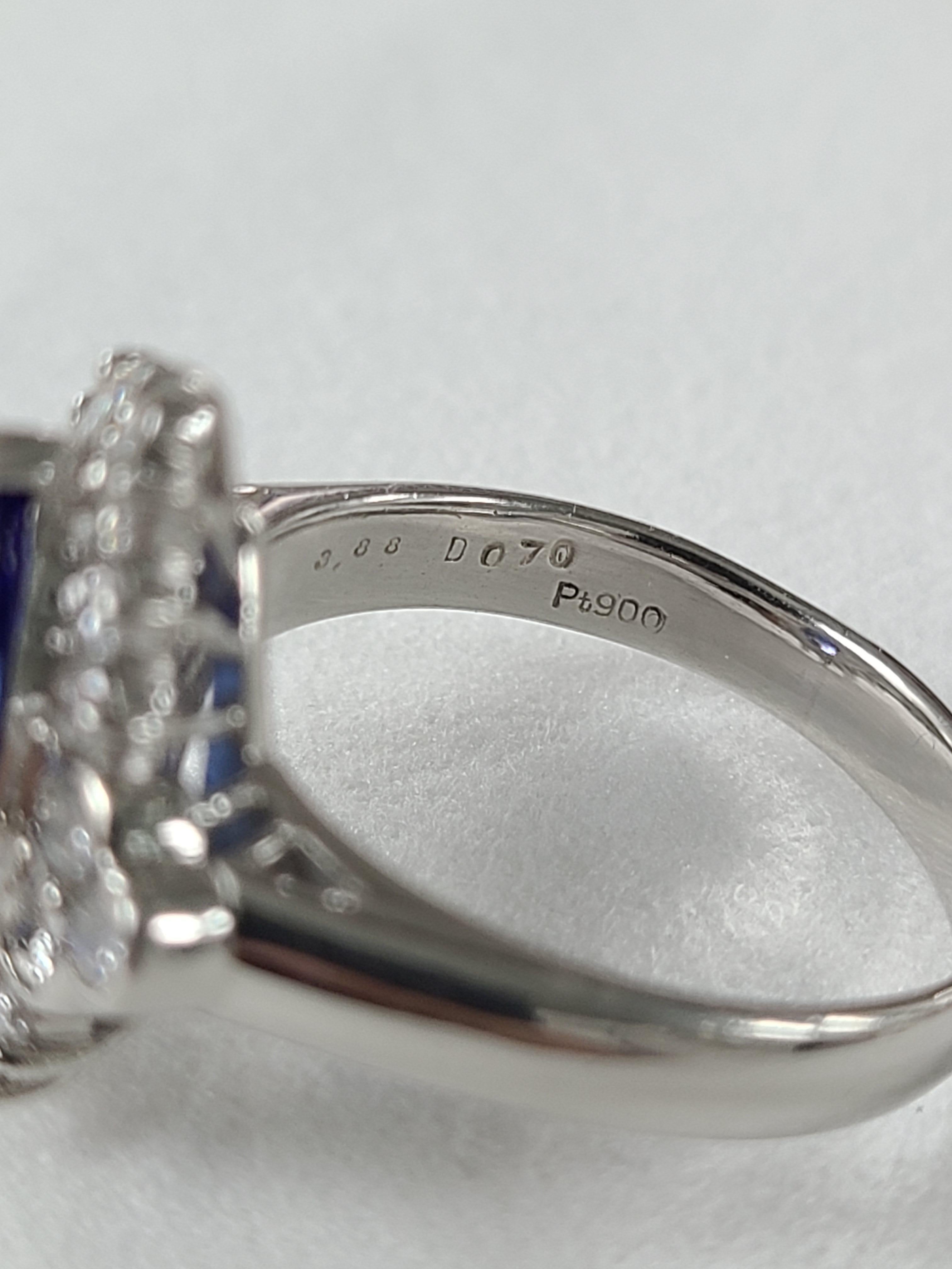 Platinum PT900 Tanzanite and Diamond Ring 1