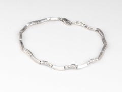 Armband aus Platin PT950 mit Diamanten, 6,5", matte Oberfläche, modernes Design, V1186