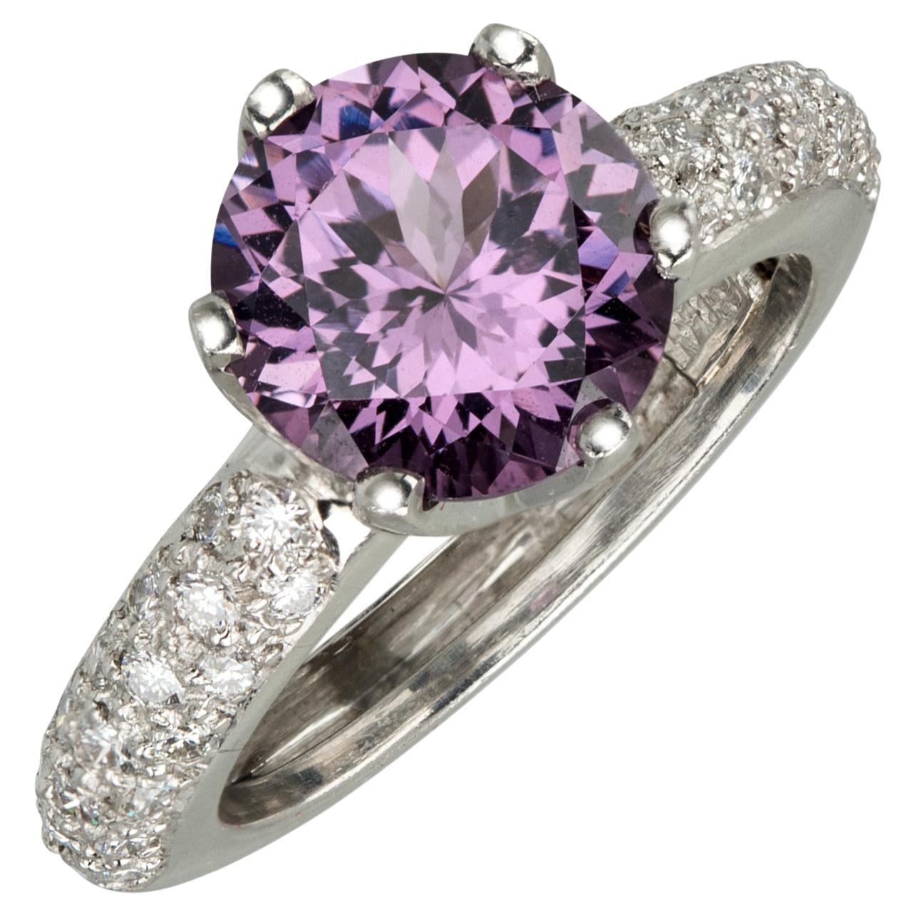 Platinum Purple Spinel and Diamond Ring, by Gloria Bass For Sale