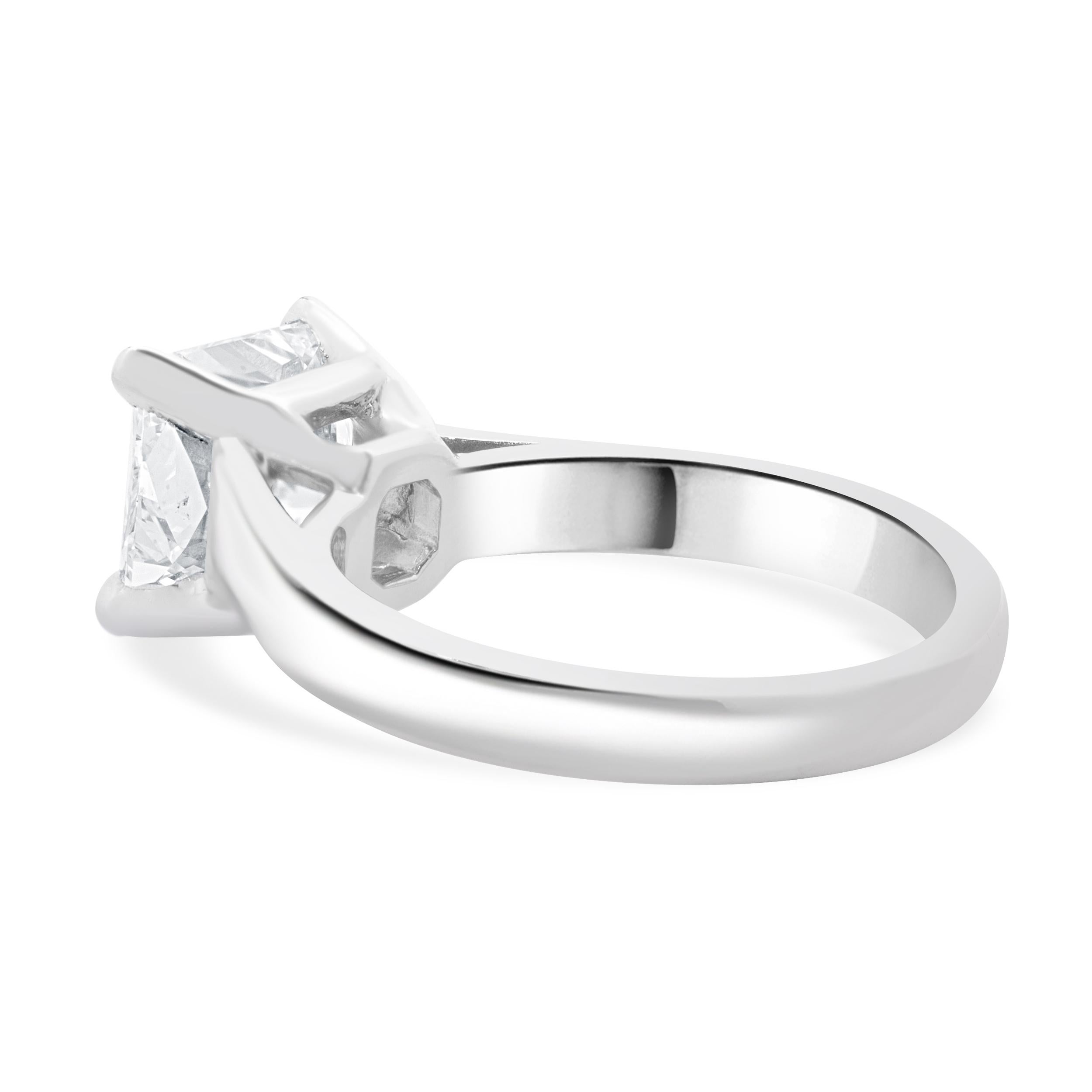 platinum radiant cut engagement ring