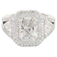 Platinum Radiant Cut Diamond Engagement Ring