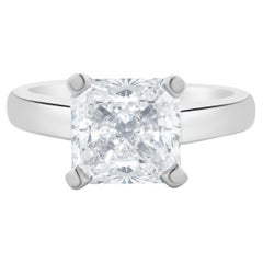 Platinum Radiant Cut Diamond Engagement Ring