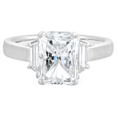 Platinum Radiant Cut Diamond Engagement Ring