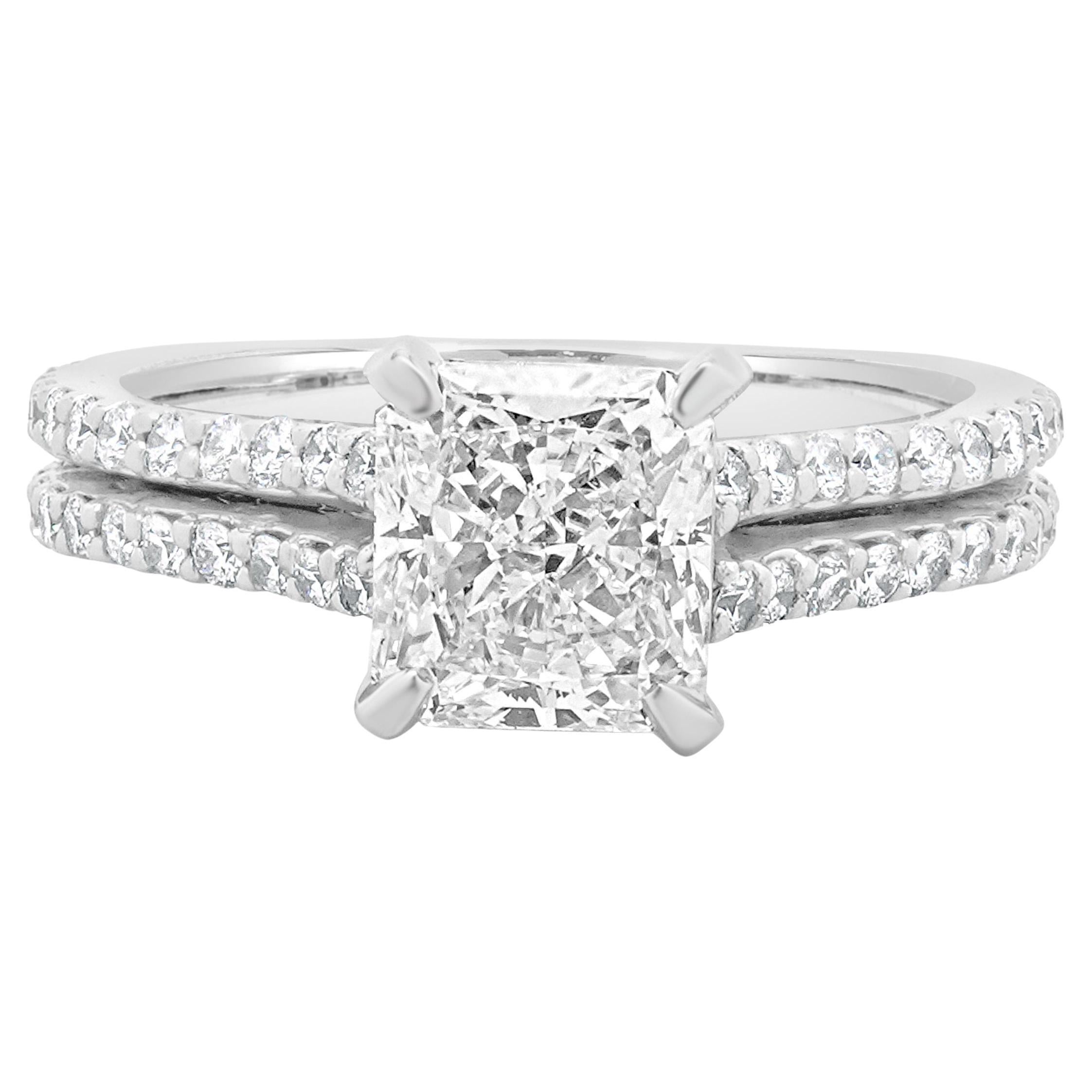 Platinum Radiant Cut Diamond Engagement Ring