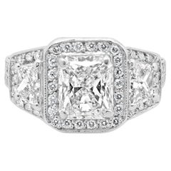 Platinum Radiant Cut Diamond Engagement Ring