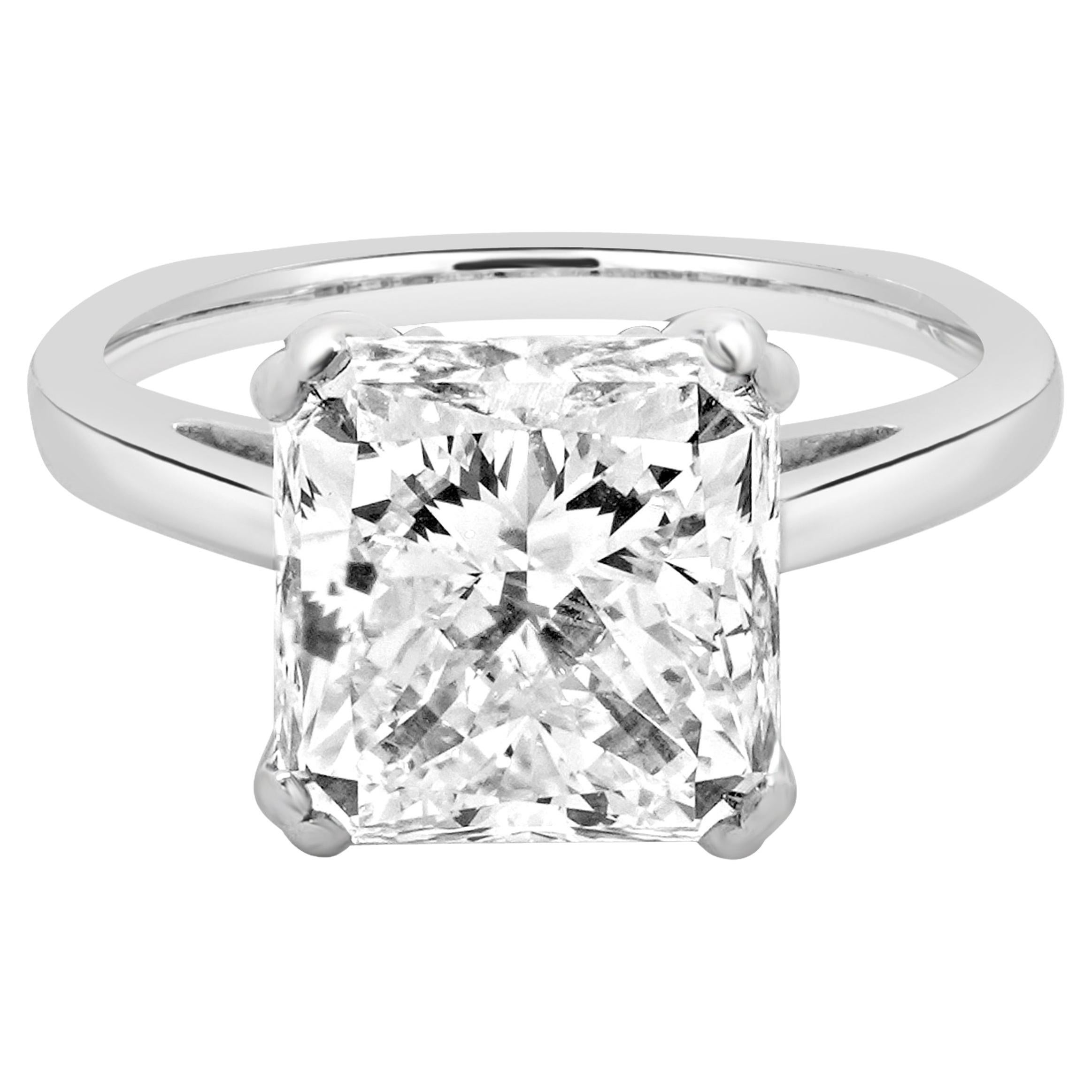 Platinum Radiant Cut Diamond Engagement Ring