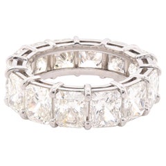 Platinum Radiant Cut Diamond Eternity Band