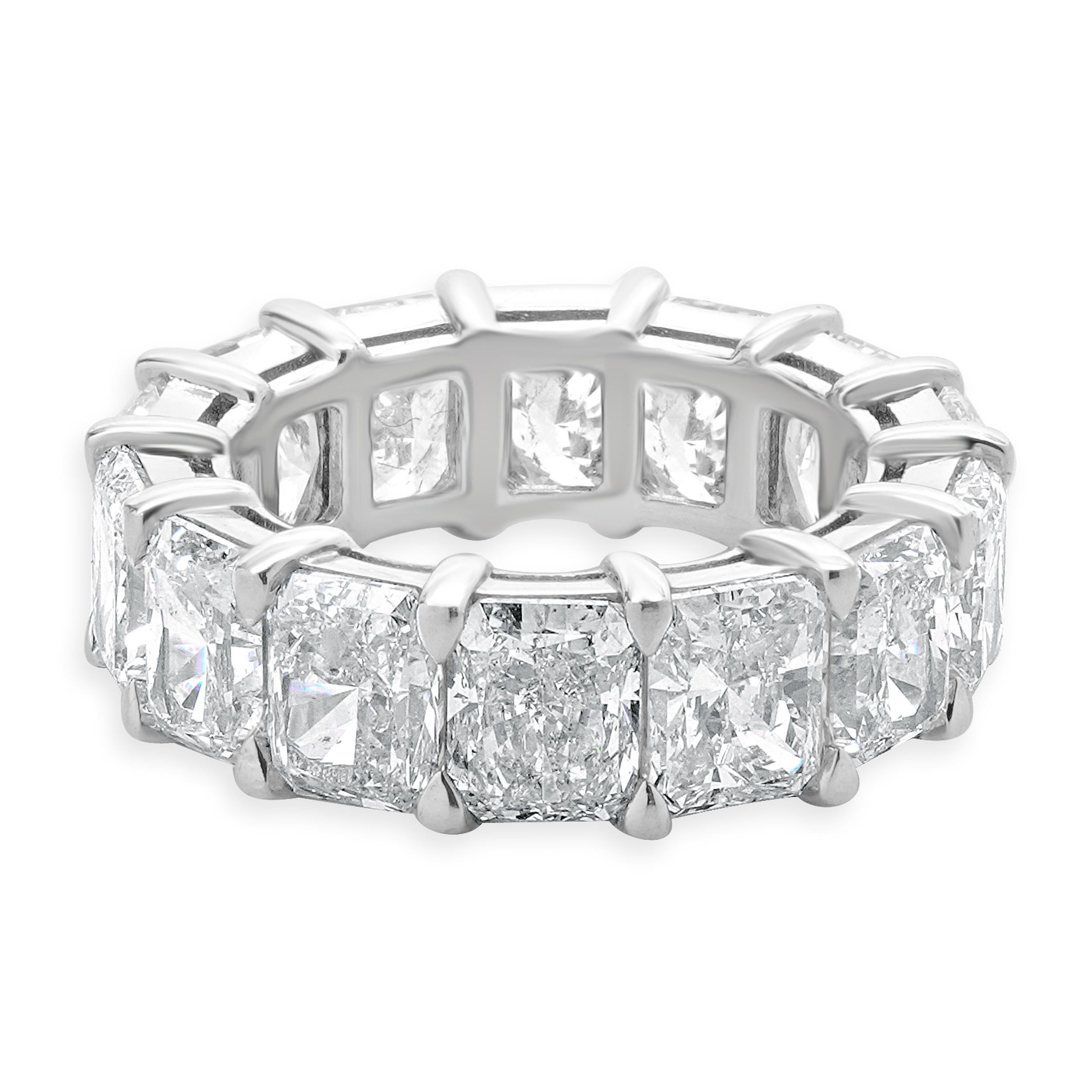 Platinum Radiant Cut Diamond Eternity Band