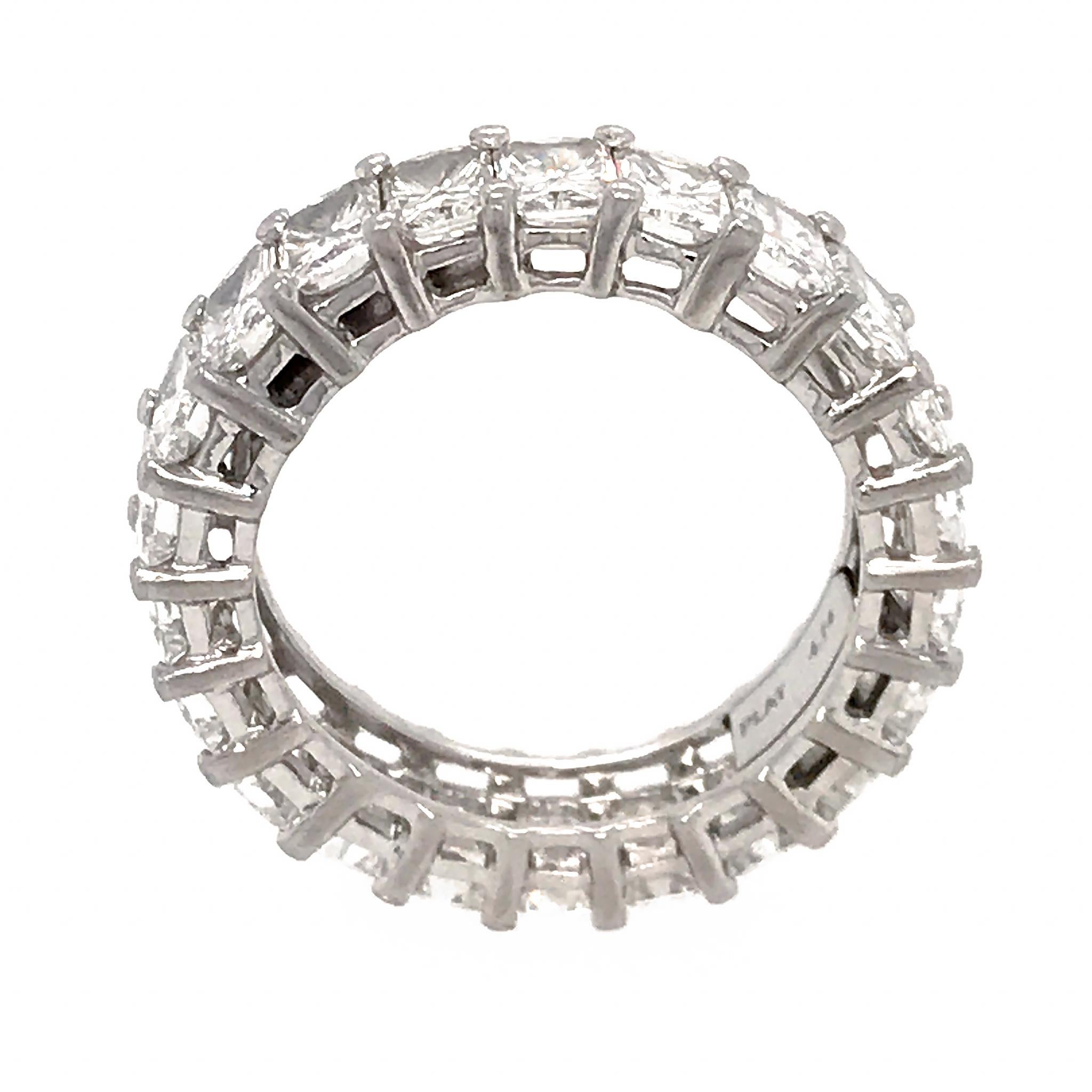 Platinum Radiant Cut Eternity Band In Excellent Condition In New York, NY