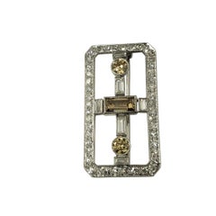 Platinum Rectangular Diamond Brooch #22372
