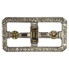 Spilla rettangolare in platino con diamante #22373