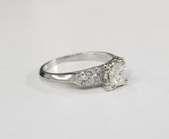 Platin Retro Art Deco inspirierter Diamant Verlobungsring