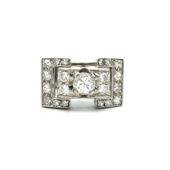 Platinum Retro Diamond Ring, Approx. 0.40ct, Size 5.5, Circa 1940s