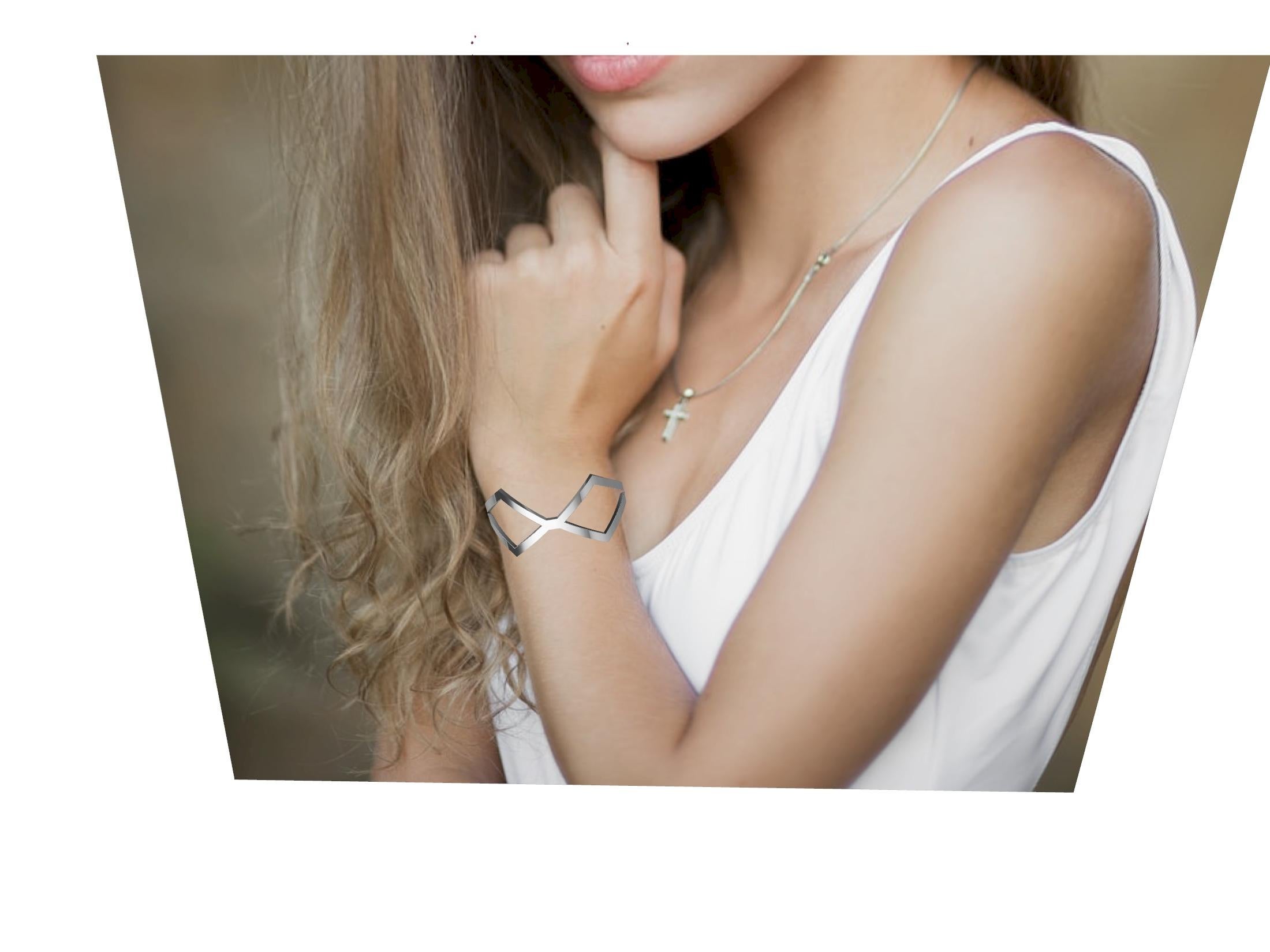 Platin Rhombus Manschettenarmband (Zeitgenössisch)