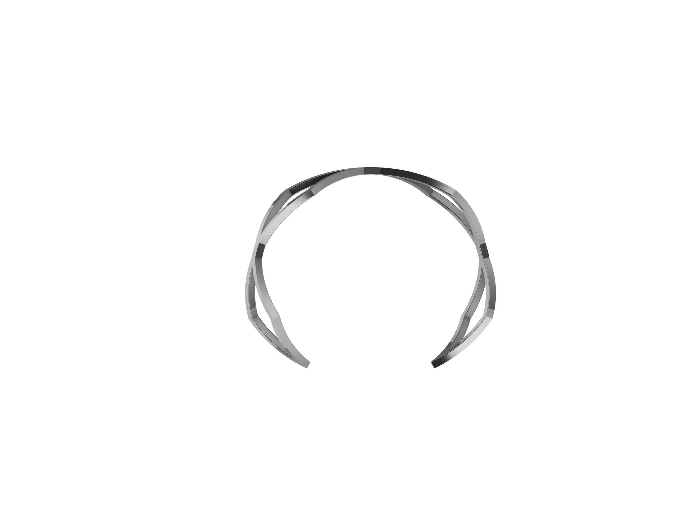 Platin Rhombus Manschettenarmband im Zustand „Neu“ in New York, NY