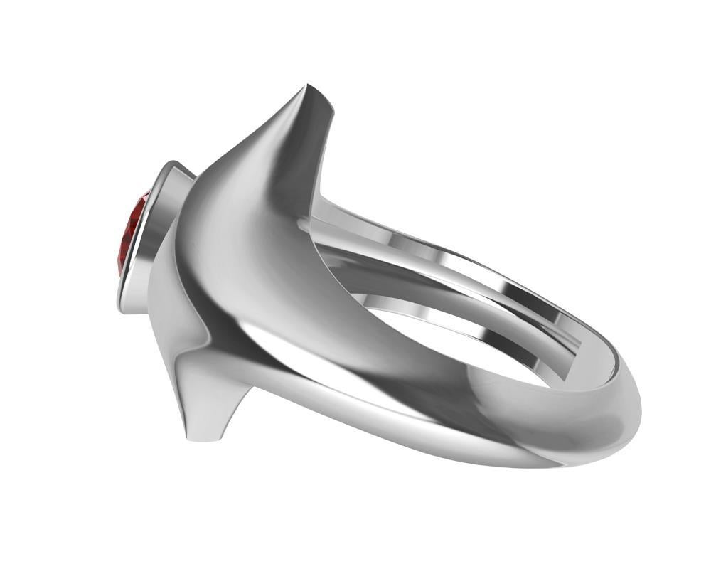 For Sale:  Platinum Rhombus Ruby 1.13 Carat Sculpture Ring 4