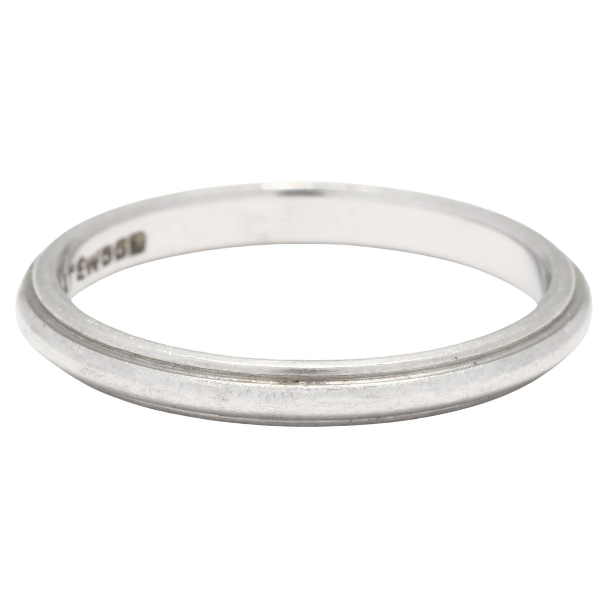 Platinum Wide Plain Wedding Band Ring 11 Grammes, Estate at 1stDibs