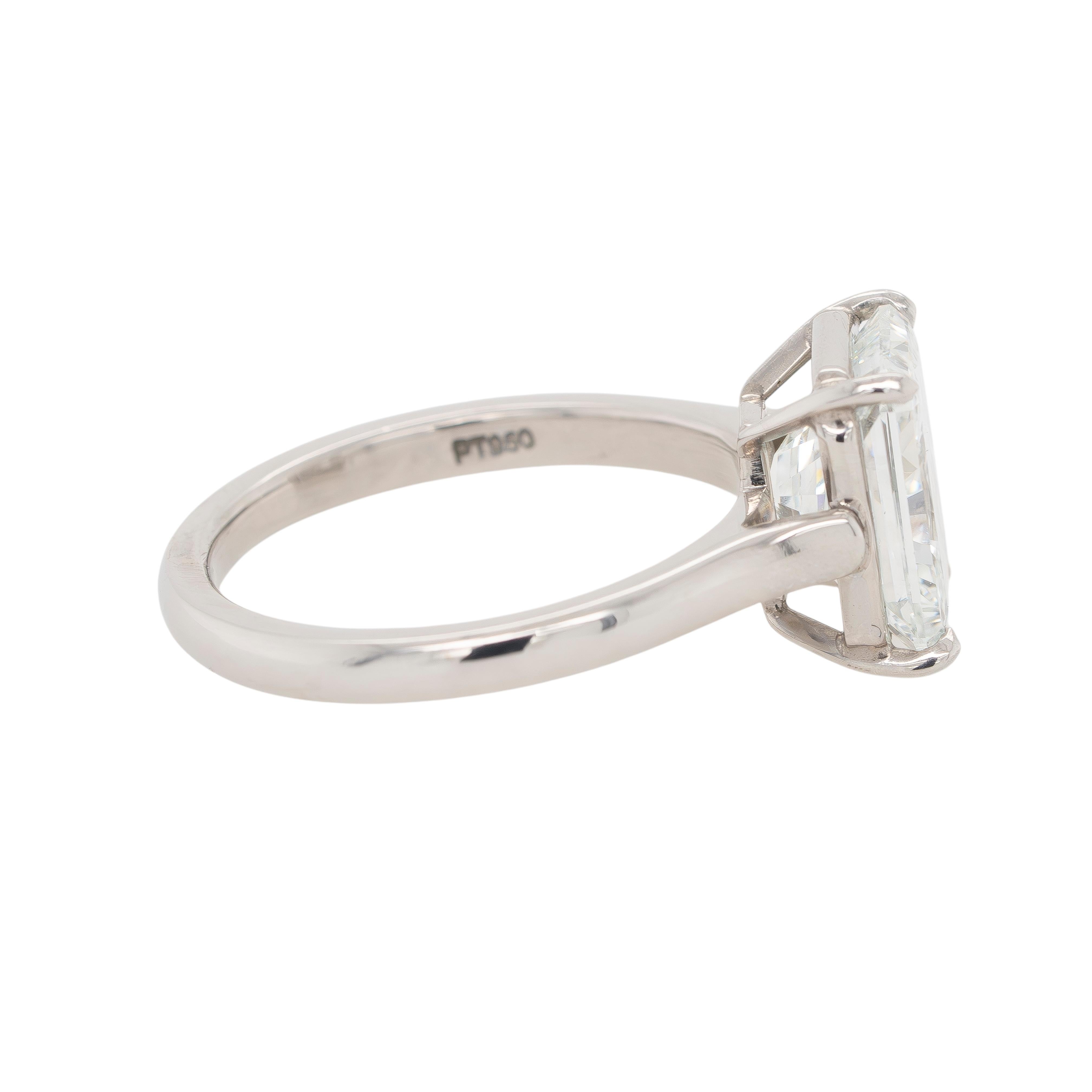 Platinring 3,20 Karat GIA-zertifizierter strahlender Diamant im Brillantschliff im Zustand „Neu“ im Angebot in Boca Raton, FL