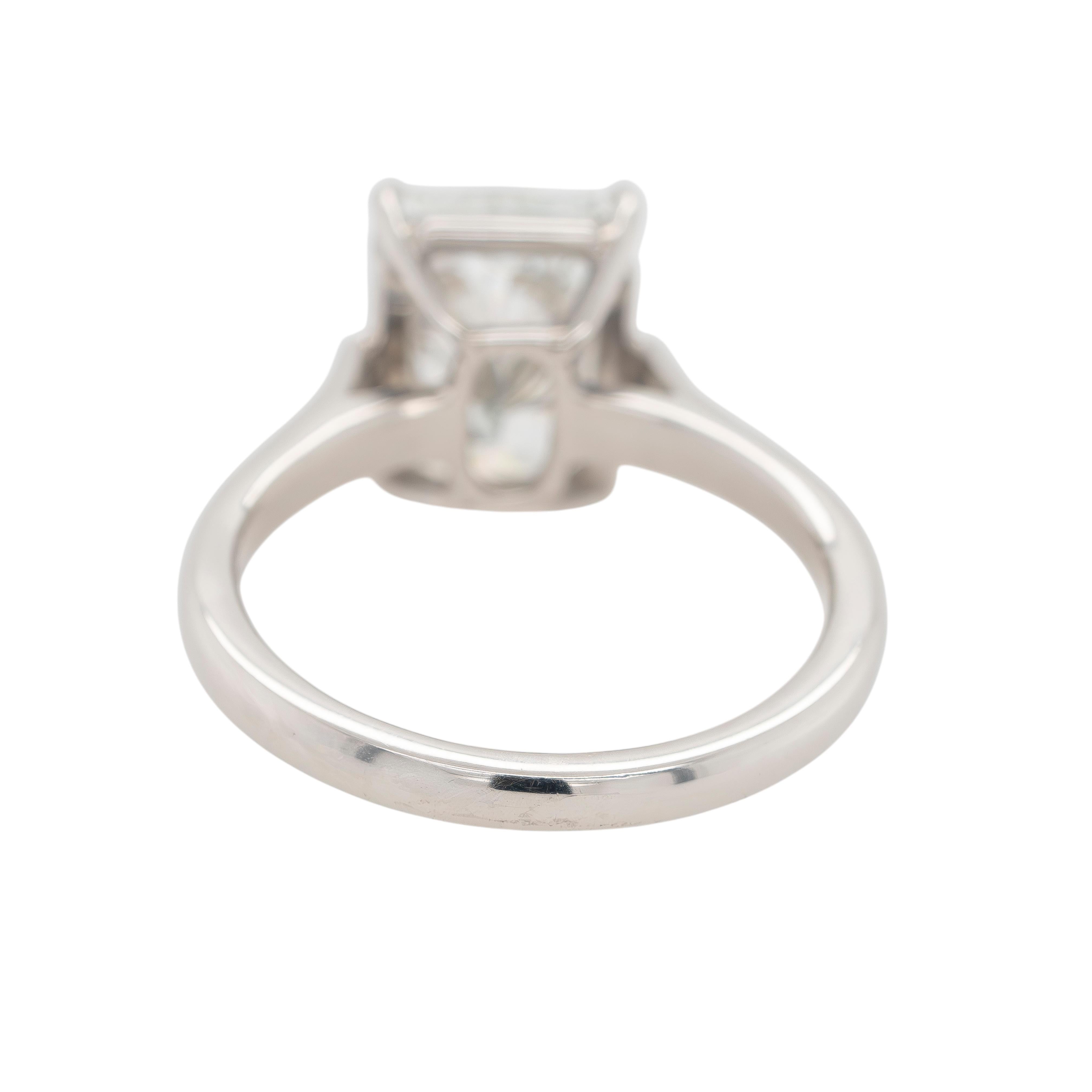 Platinring 3,20 Karat GIA-zertifizierter strahlender Diamant im Brillantschliff im Angebot 1