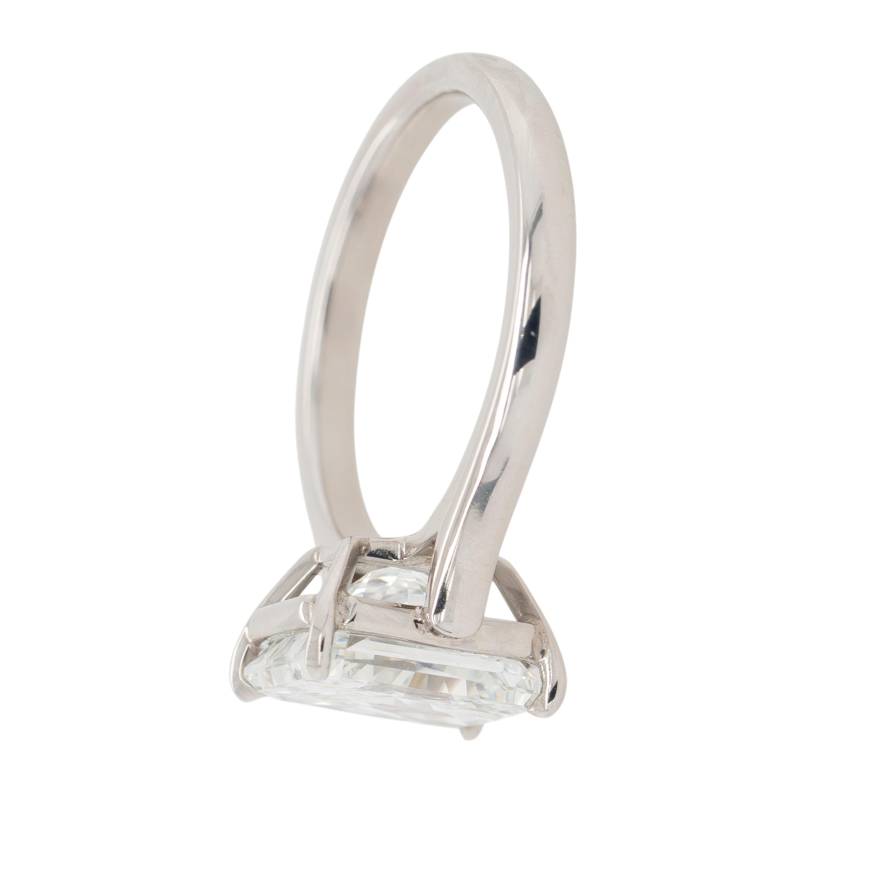 Platinring 3,20 Karat GIA-zertifizierter strahlender Diamant im Brillantschliff im Angebot 4