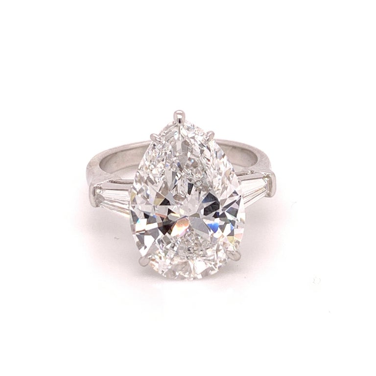 7.11 Carat Pear Brilliant Ring GIA Certified E VVS2 Ring For Sale at ...