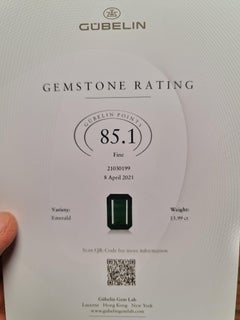 Platinring Smaragd 13,99 Karat & 1,54 Karat Diam+Platin Smaragd 13,24 Karat& 0,77 Karat