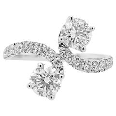 Platinring aus Platin mit zertifizierten runden weißen Diamanten im Brillantschliff