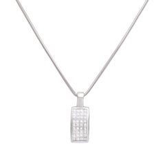 Platinum Ring & Matching Necklace/Pendant, Princess cut Invisible Set Diamonds