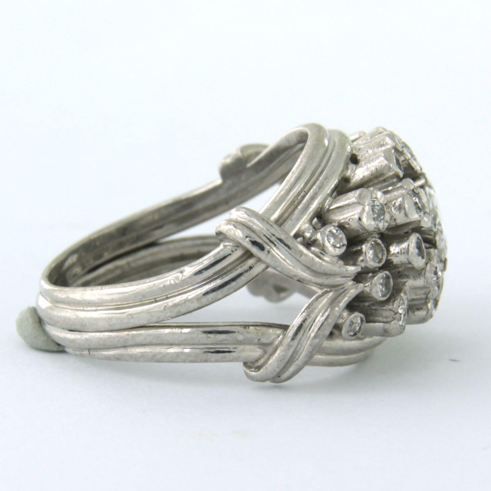 Platinum ring set with diamonds  In Good Condition In The Hague, ZH