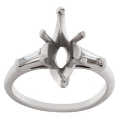 Platinum Ring Setting with Diamonds on Each Side