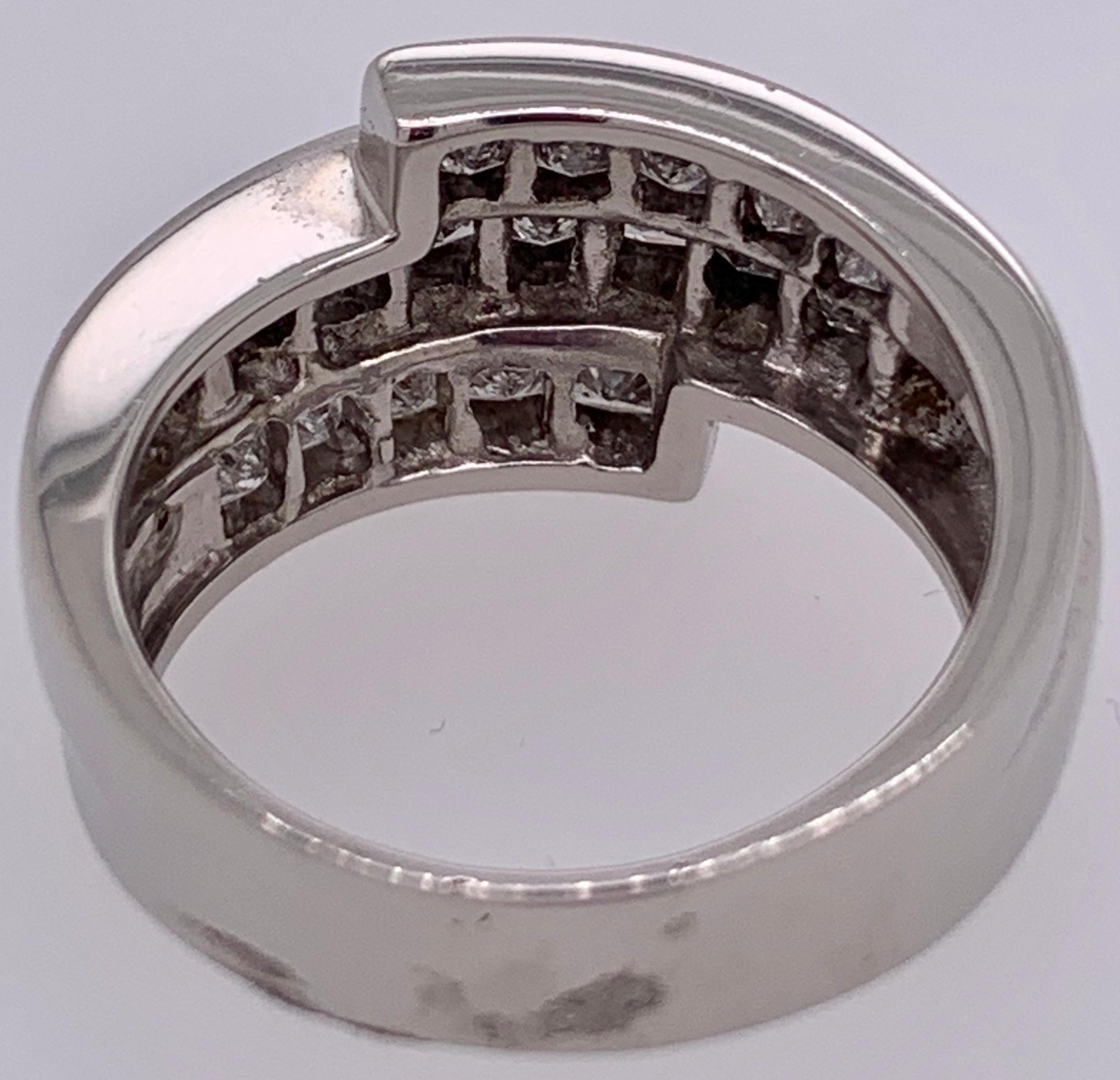Women's or Men's Platinum Ring Wedding Band with Three-Tier Diamond Design 2.00 TDW For Sale