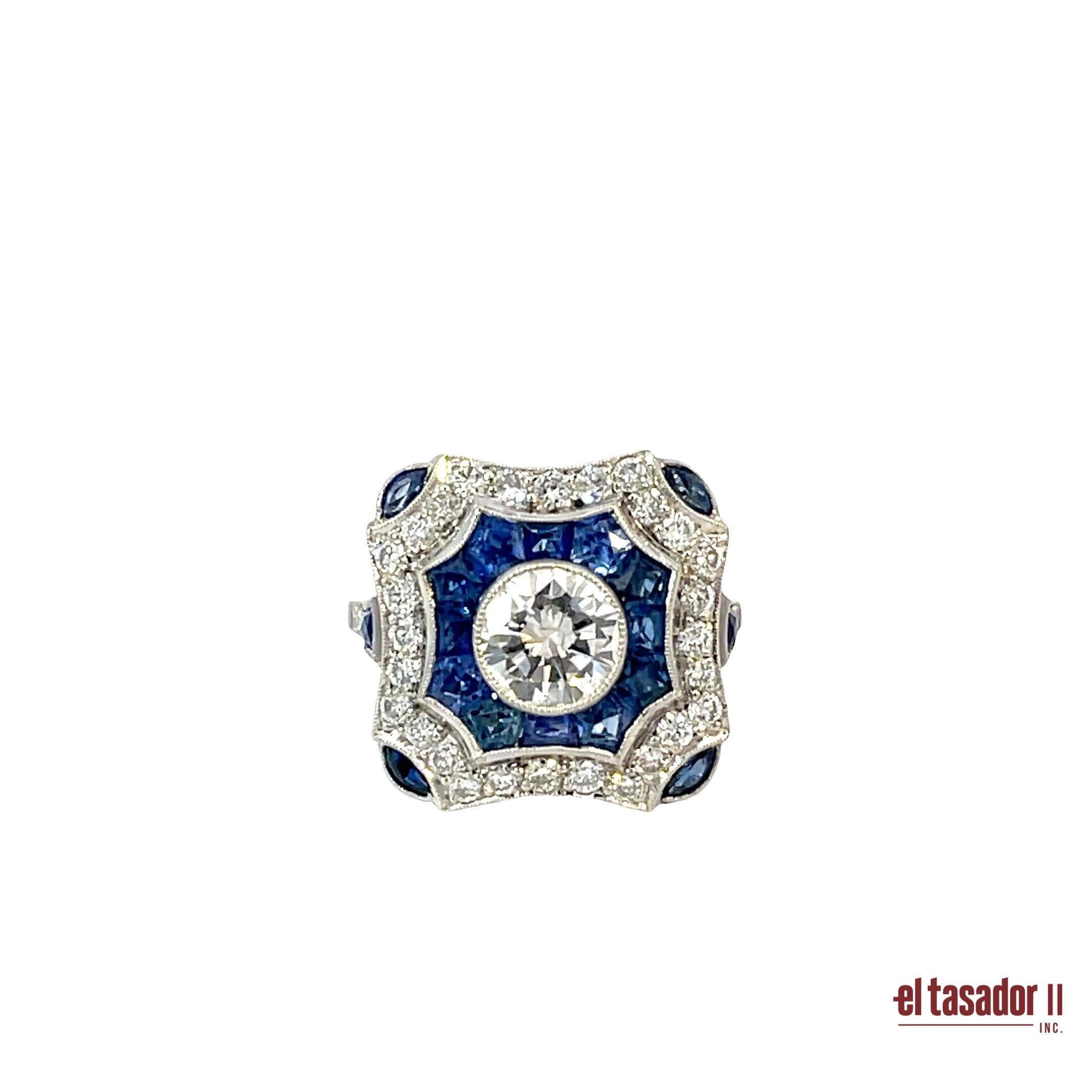 Anello in platino con diamante taglio Brilliante da 1,02 carati, accenti di diamante da 0,76 carati e 4,24 carati di diamante. in vendita 1