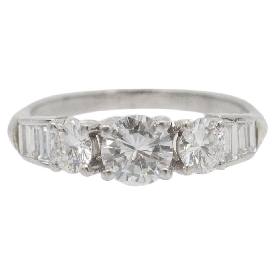 Platinum ring with 1.30ct diamonds G-F color, SI1-VS2 clarity.
