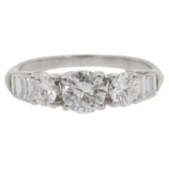 Platinum ring with 1.30ct diamonds G-F color, SI1-VS2 clarity.