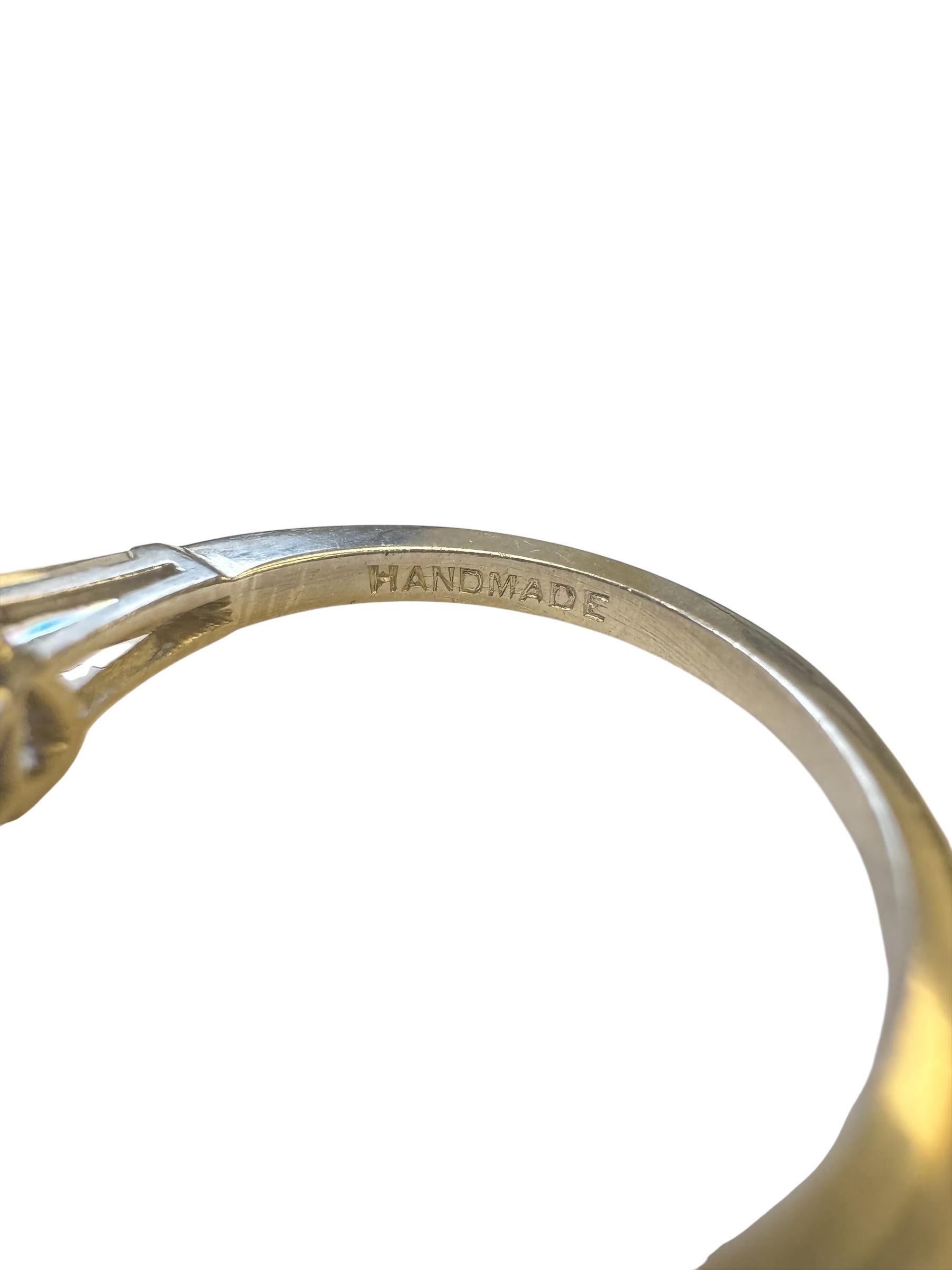 Pear Cut Platinum Ring with 1.60 Carat Pear-Shaped Diamond and Baguette Accents For Sale