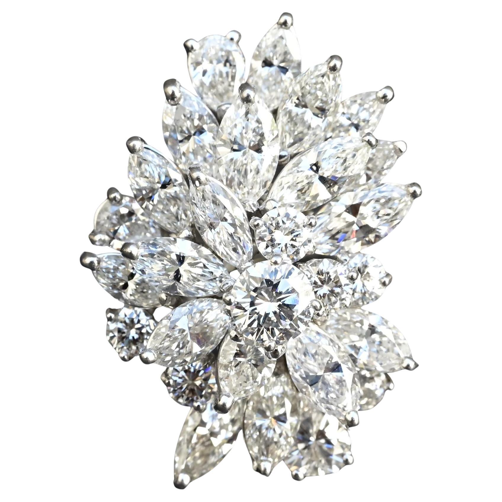 Platinum Ring with 5.35 Carats of VS Natural Diamonds IGI Certified