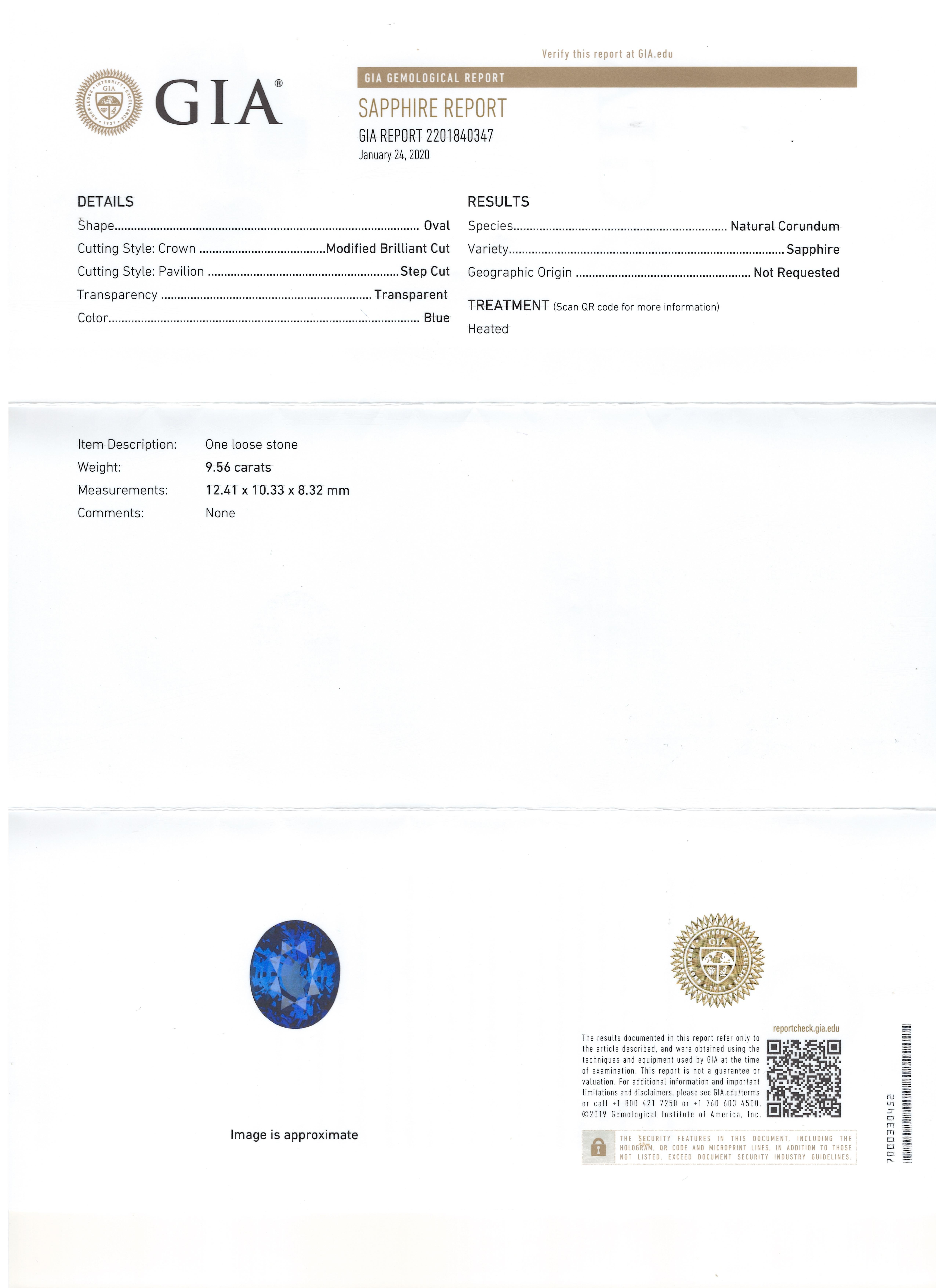 Women's or Men's Platinum Ring with 9.56 Carat, Royal Blue Ceylon Sapphire For Sale