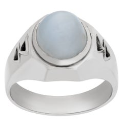 Vintage Platinum Ring with a Center Star Sapphire Approx. 4 Carats