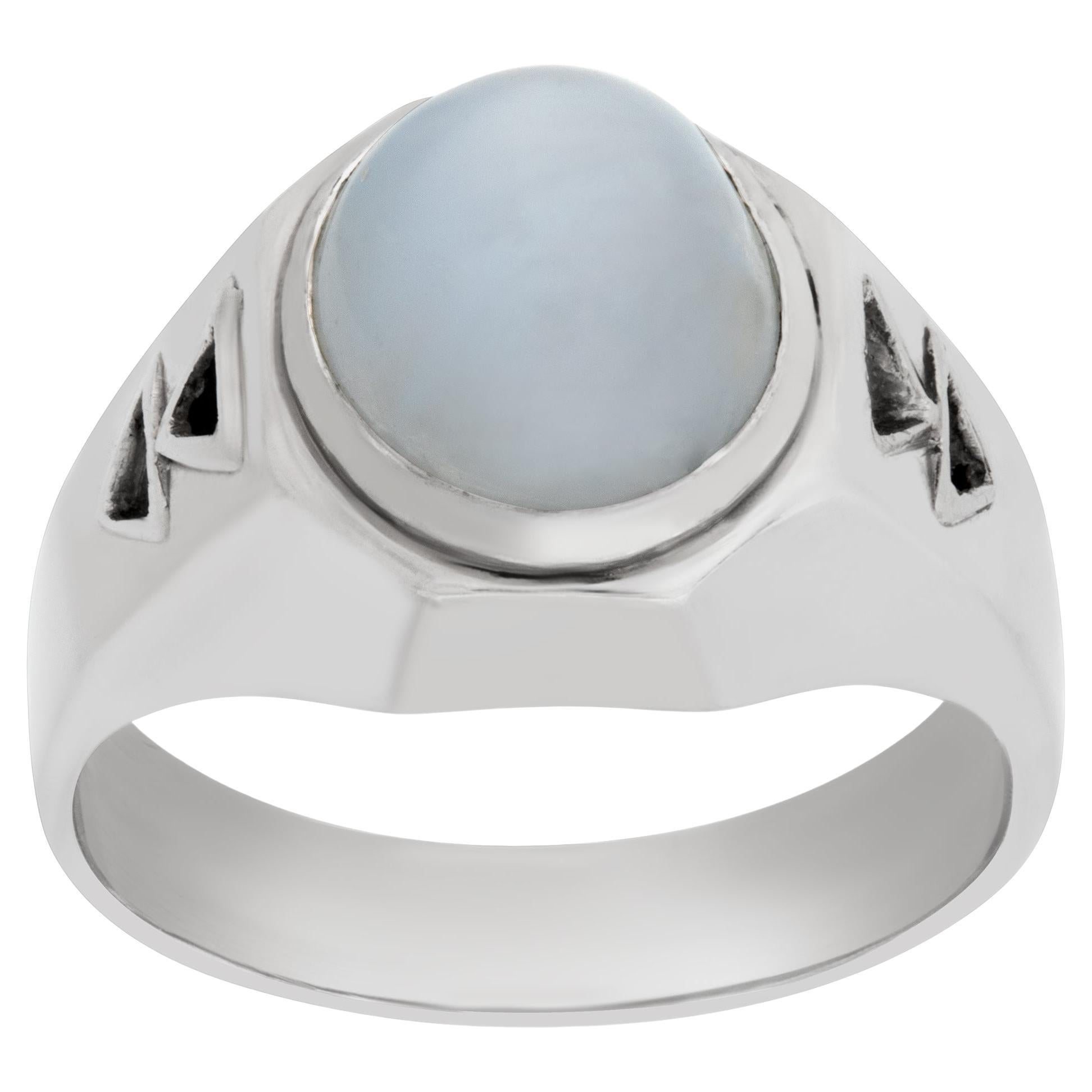 Platinum ring with a center star sapphire approx. 4 carats