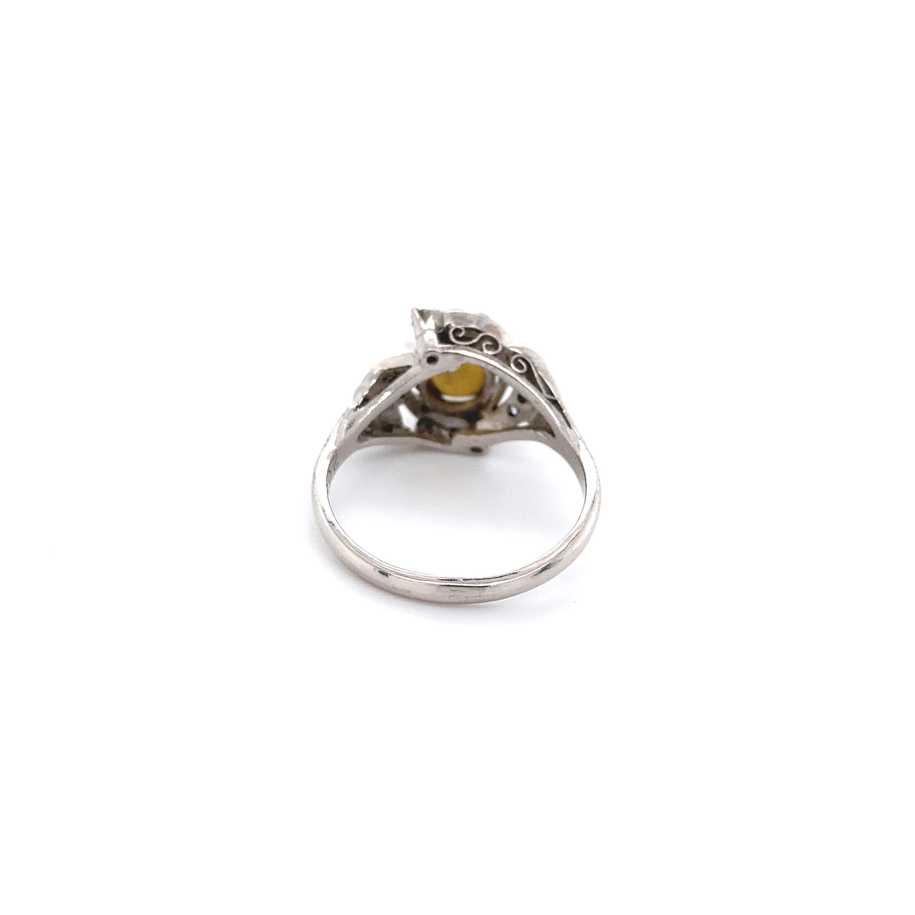 Women's Platinum Ring with GIA 2.05ct Natural Cat's Eye Chrysoberyl For Sale