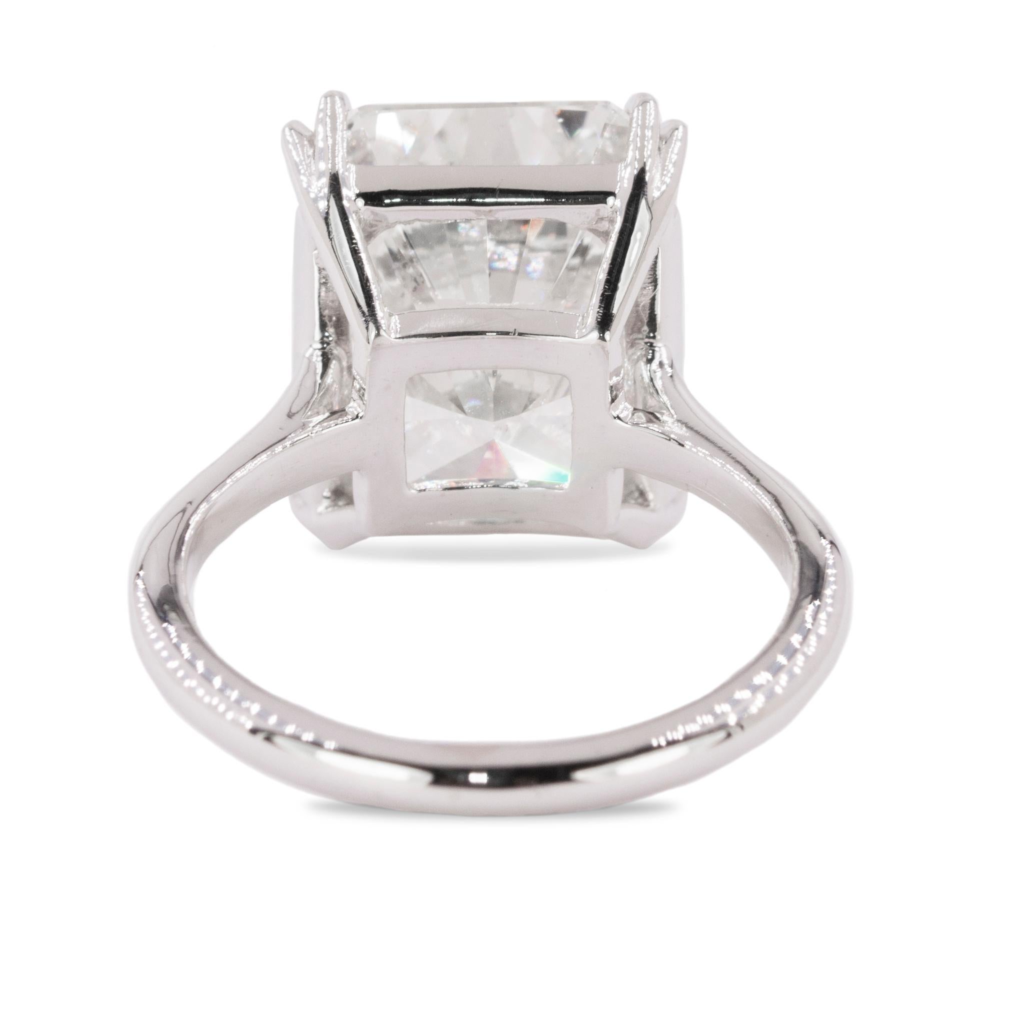 Radiant Cut Platinum Ring with GIA Certified 10.08 Carat Diamond