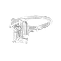 Platinum Ring with GIA Certified 5 Carat Elongated Emerald Cut Diamond