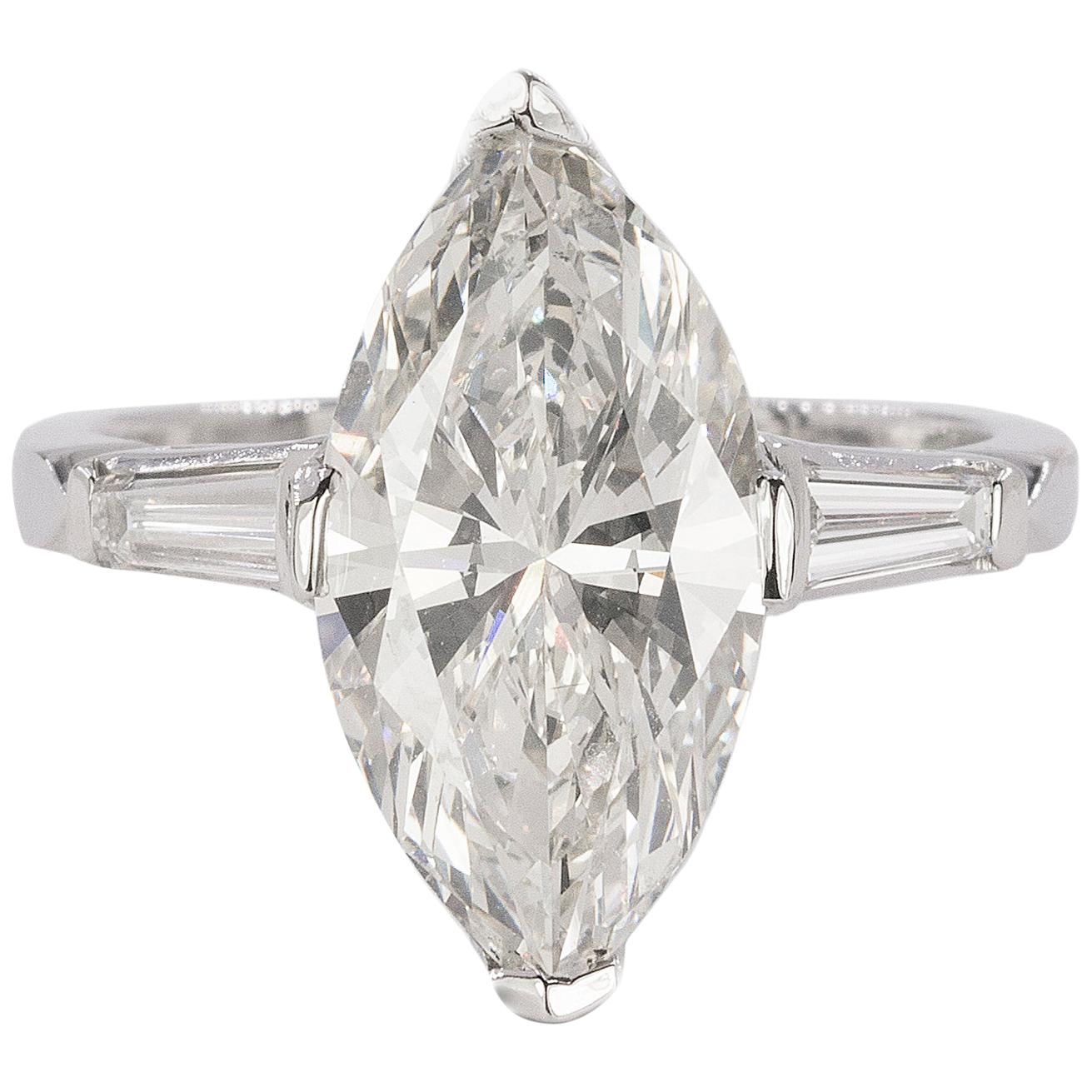 Platinum Ring with GIA Certified 5.01 Carat Marquis Diamond
