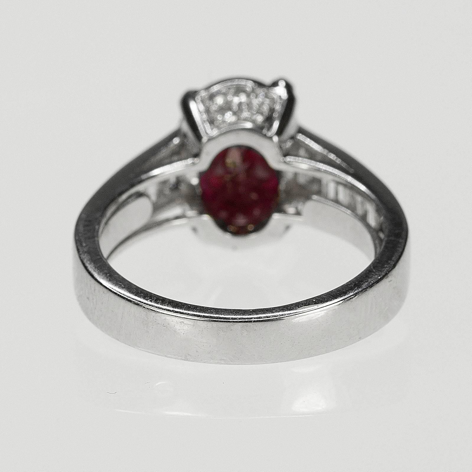 Platinum Ring with No Heat Burma Ruby 2